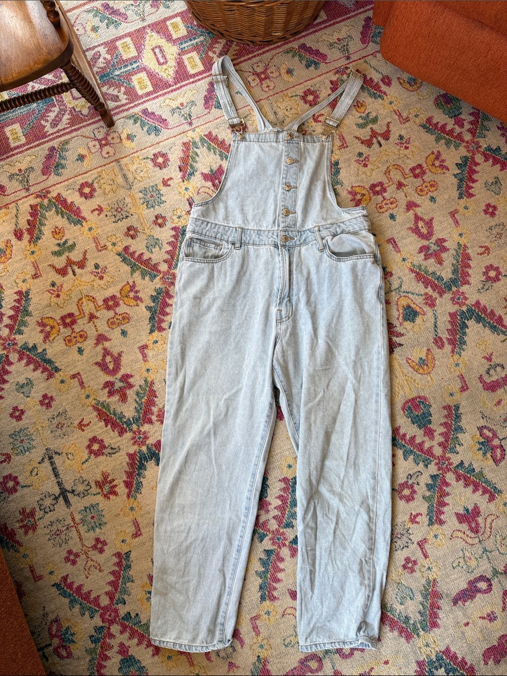 Forever 21 Light Blue Denim Overalls with Adjustable Straps